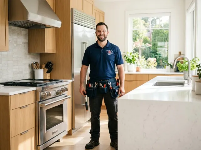 Appliance Repair Hero technician in a Antioch, IL kitchen after an appliance repair